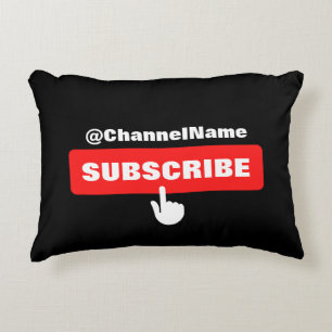 チャンネル名入りカスタムYouTube登録者用Tシャツ アクセントクッション