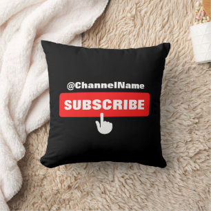 チャンネル名入りカスタムYouTube登録者用Tシャツ クッション