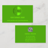 チャンネル名TUBERロゴQRコードグリーンレモン 名刺 (正面/裏面)