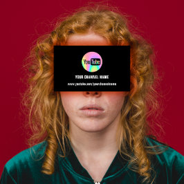 チャンネル名TUBERロゴQRコードホログラフィック 名刺