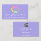 チャンネル名TUBERロゴQRコードホログラフ 名刺 (正面/裏面)