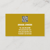 チャンネル名TUBERロゴQRコードマスタードイエロー 名刺 (裏面)