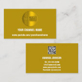 チャンネル名TUBERロゴQRコードマスタードイエロー 名刺 (正面/裏面)