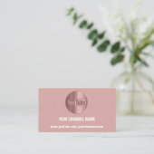 チャンネル名YOU TUBERロゴQRコードバラパウダー 名刺 (スタンド正面)