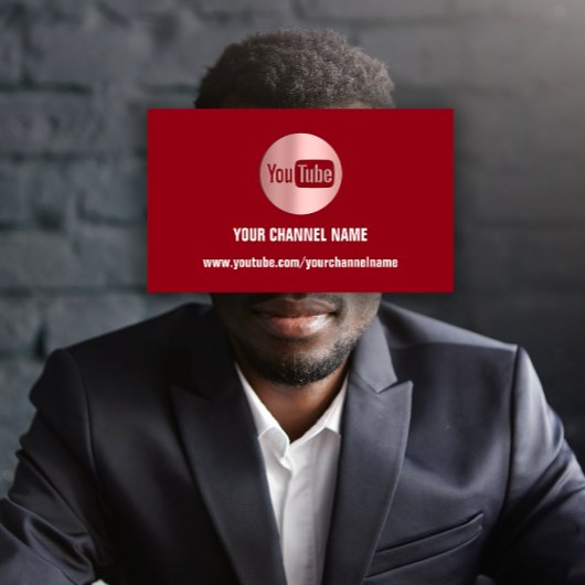 チャンネル名YOU TUBERロゴQRコードバラBURGUNDY 名刺