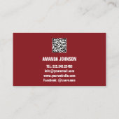 チャンネル名YOU TUBERロゴQRコードマルーン金ゴールド 名刺 (裏面)