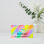 チャンネル名YOU TUBERロゴQRコードレインボーVIP 名刺 (スタンド正面)