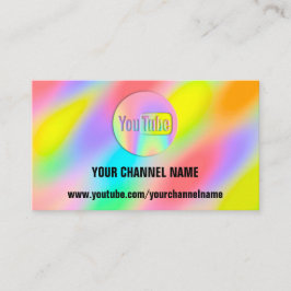 チャンネル名YOU TUBERロゴQRコードレインボーVIP 名刺