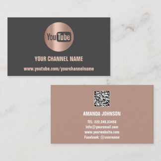 チャンネル名YOUTUBERロゴQRコードグレー 名刺