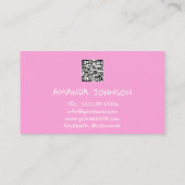 チャンネル名YOUTUBERロゴQRコードピンク 名刺 (裏面)