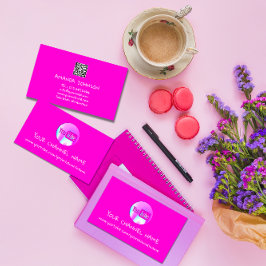 チャンネル名YOUTUBERロゴQRコードピンク 名刺