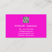 チャンネル名YOUTUBERロゴQRコードピンク 名刺 (裏面)