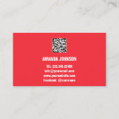 チャンネル名YOUTUBERロゴQRコードレッドローズ 名刺 (裏面)