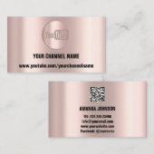 チャンネル名YOUTUBERロゴQRバラ白黒バス 名刺 (正面/裏面)