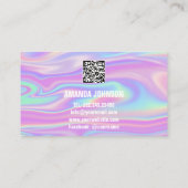 チャンネル名YOUTUBER SUSCRIBEロゴホログラフQR 名刺 (裏面)