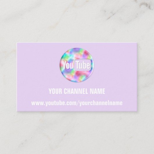 チャンネル名YOUTUBER SUSCRIBEロゴQRピンク 名刺 (正面)