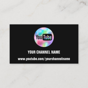 チャンネル名YOUTUBER SUSCRIBEロゴQR BLACK 名刺