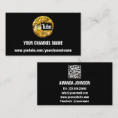 チャンネル名YOUTUBER SUSCRIBE金ゴールド 名刺 (正面/裏面)