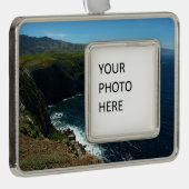 チャンネル諸島のサンタクルーズ島から眺める シルバープレートフレームオーナメント (右)