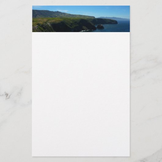 チャンネル諸島のサンタクルーズ島から眺める 便箋 (正面)
