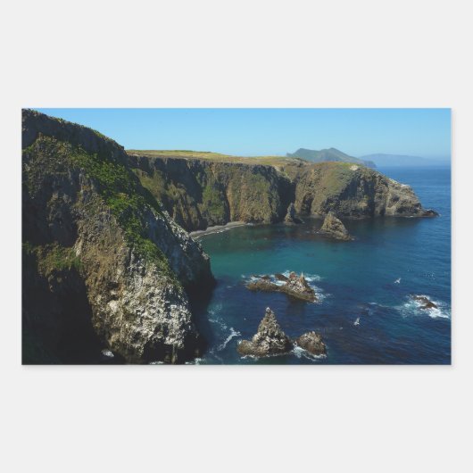 チャンネル諸島の景色 アナカパ島 長方形シール (正面)