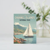 チャンネル諸島国立公園の帆船 ポストカード (スタンド正面)