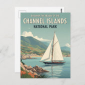 チャンネル諸島国立公園の帆船 ポストカード (正面/裏面)
