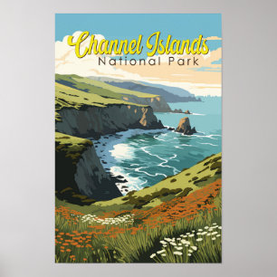 チャンネル諸島国立公園イラスト 旅行 ポスター