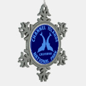 チャンネル諸島国立公園カリフォルニアドルフィン スノーフレークピューターオーナメント (左)