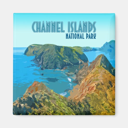 チャンネル諸島国立公園カリフォルニアヴィンテージ マグネット (正面)