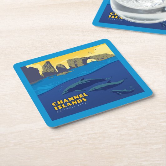 チャンネル諸島国立公園ドルフィンズ スクエアペーパーコースター (アングル)