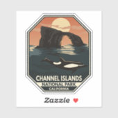 チャンネル諸島国立公園ドルフィンレトロエンブレム シール (シート)