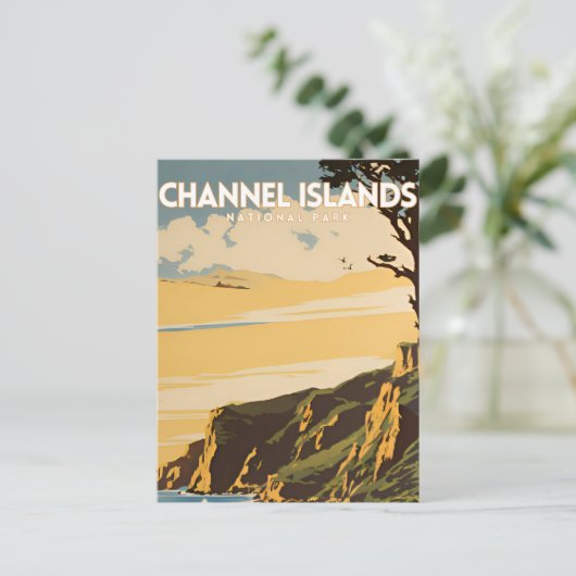 チャンネル諸島国立公園ヴィンテージ旅行 ポストカード (スタンド正面)