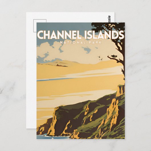 チャンネル諸島国立公園ヴィンテージ旅行 ポストカード (正面/裏面)