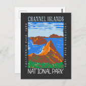 チャンネル諸島国立公園動揺してヴィンテージ ポストカード (正面/裏面)