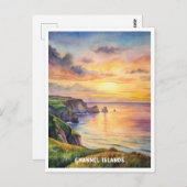 チャンネル諸島国立公園水絵画色 ポストカード (正面/裏面)