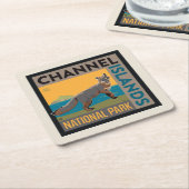 チャンネル諸島国立公園 |キツネ スクエアペーパーコースター (アングル)