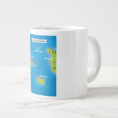 チャンネル諸島地図ポスター ジャンボコーヒーマグカップ (正面右)