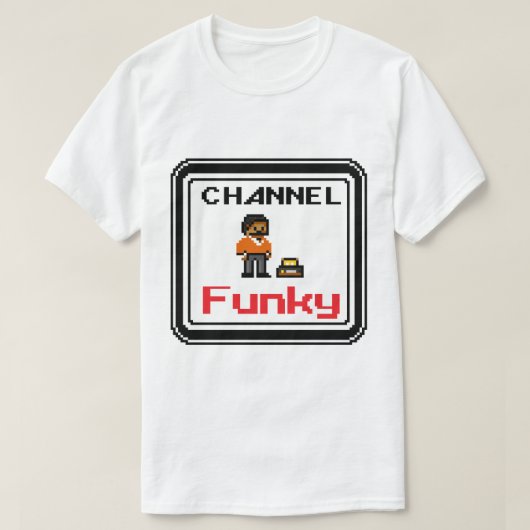 チャンネル ファンキー ピクセルアート Tシャツ (デザイン正面)