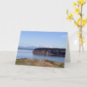 チャンバーズベイからのオリンピック山空白の脈 カード (黄色い花)