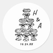 チャンパお洒落ンタワー結婚式の引き出物 ラウンドシール (正面)