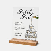 チャンパお洒落ンプロセッコバブリーバー アクリルサイン (傾斜)