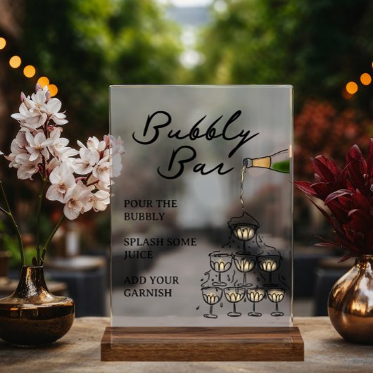 チャンパお洒落ンプロセッコバブリーバー アクリルサイン