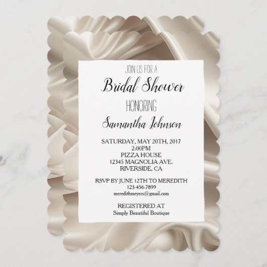 チャンパかわいらしン金ゴールドサフェイクタンブライダルシャワー 招待状 (正面/裏面)