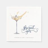 チャンパエレガントングラス婚約パーティ スタンダードカクテルナプキン (正面)