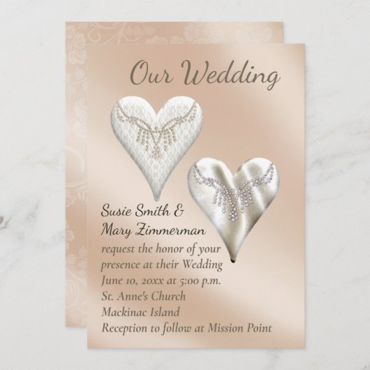 チャンパエレガントーイングアンドパールゲイ結婚式招待状 招待状 (正面/裏面)