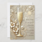 チャンパエレガントーニュとパールウェディングシャワー 招待状 (正面)