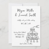 チャンパファンキーンタワーは日付の結婚保存 招待状 (正面)