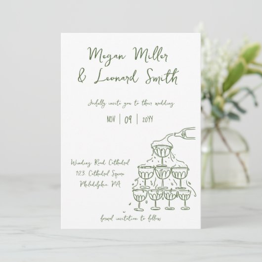 チャンパファンキーンタワーは日付の結婚保存 招待状 (スタンド正面)