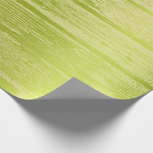 チャンパフェイクイネ金ゴールドウッドシャビーライムグリーン ラッピングペーパー (角)